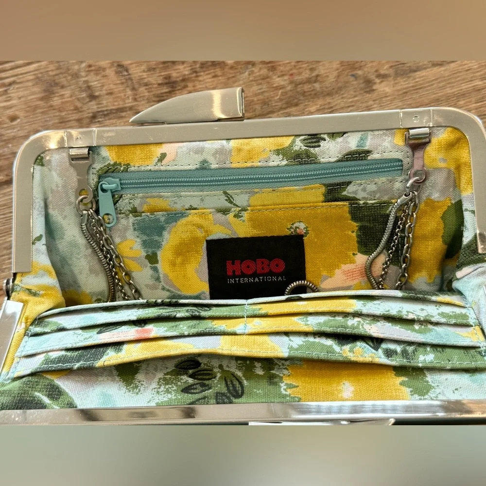 HOBO Hayward Clutch Purse in Pearlized Whisper Blue